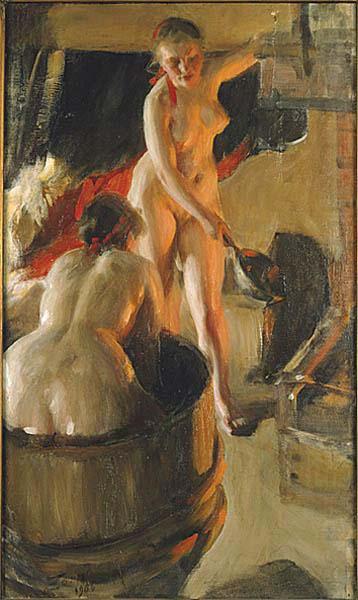 Girls from Dalarna Having a Bath, Anders Zorn